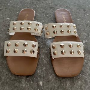 Nine West white sandals